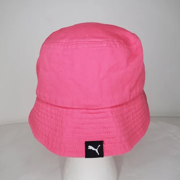 PUMA Adult Pink Bucket Retro Hat -embroidered Logo- One Size-Unisex 100%cotton - Picture 4 of 10
